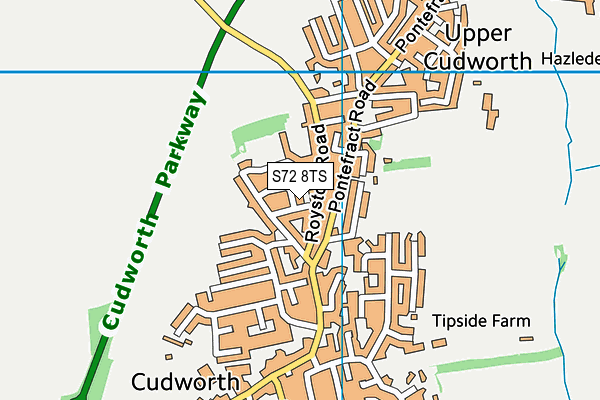 S72 8TS map - OS VectorMap District (Ordnance Survey)