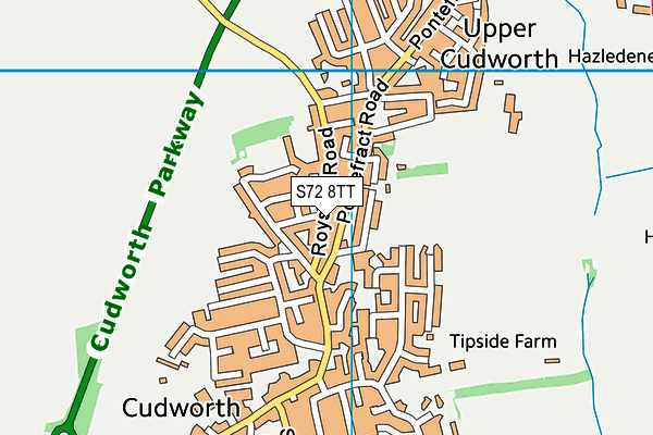 S72 8TT map - OS VectorMap District (Ordnance Survey)