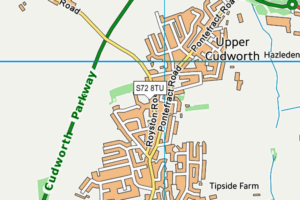 S72 8TU map - OS VectorMap District (Ordnance Survey)