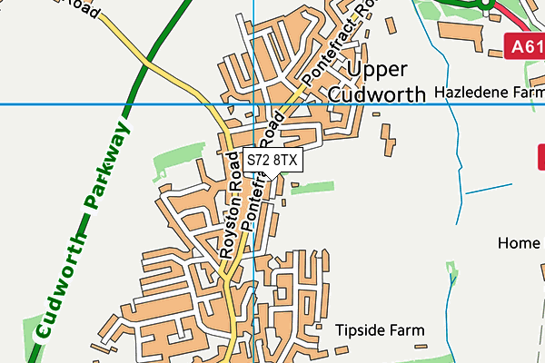 S72 8TX map - OS VectorMap District (Ordnance Survey)