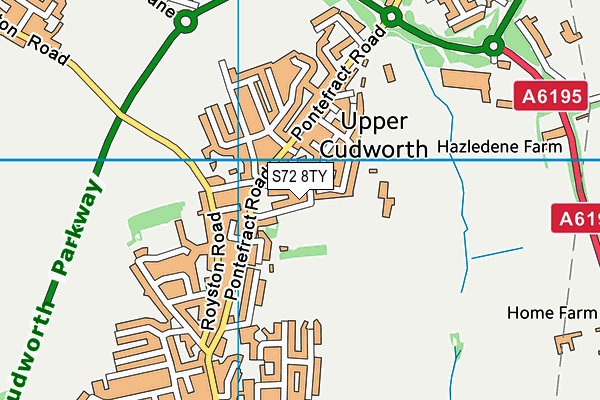 S72 8TY map - OS VectorMap District (Ordnance Survey)