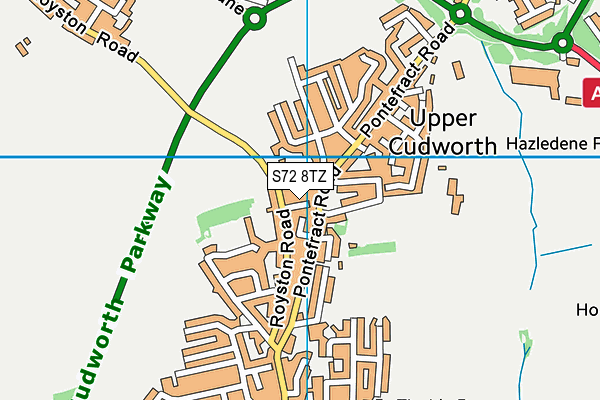 S72 8TZ map - OS VectorMap District (Ordnance Survey)