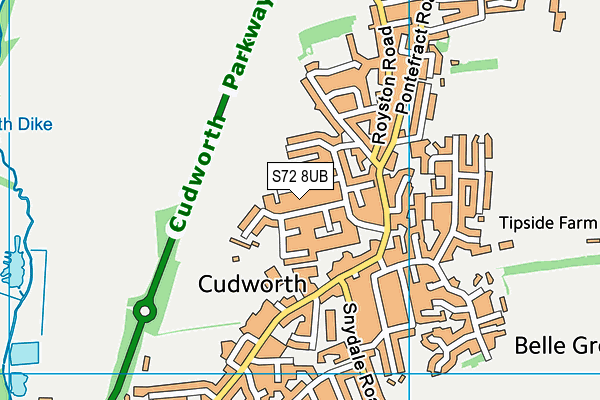 S72 8UB map - OS VectorMap District (Ordnance Survey)