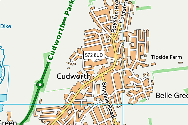 S72 8UD map - OS VectorMap District (Ordnance Survey)