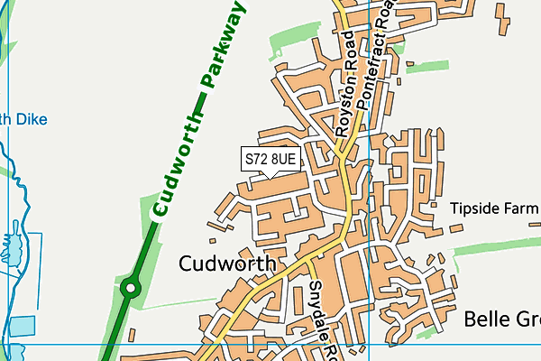 S72 8UE map - OS VectorMap District (Ordnance Survey)