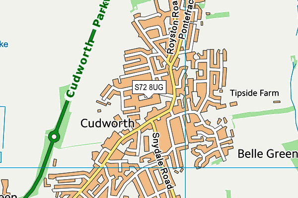 S72 8UG map - OS VectorMap District (Ordnance Survey)