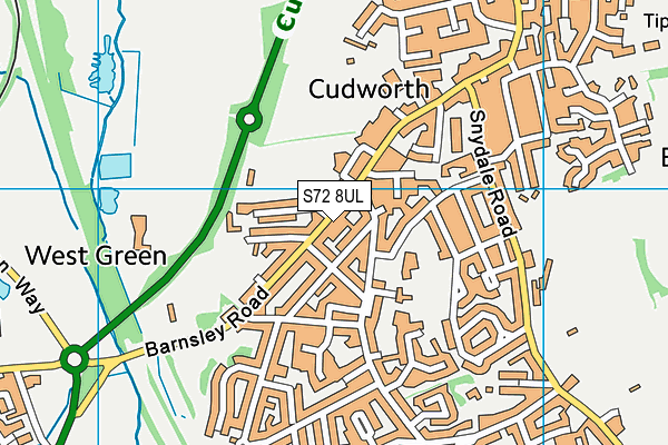 S72 8UL map - OS VectorMap District (Ordnance Survey)