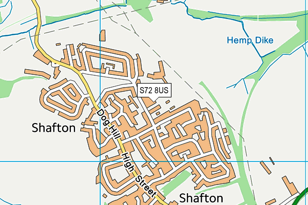 S72 8US map - OS VectorMap District (Ordnance Survey)