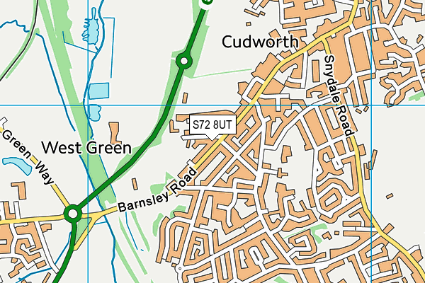 S72 8UT map - OS VectorMap District (Ordnance Survey)