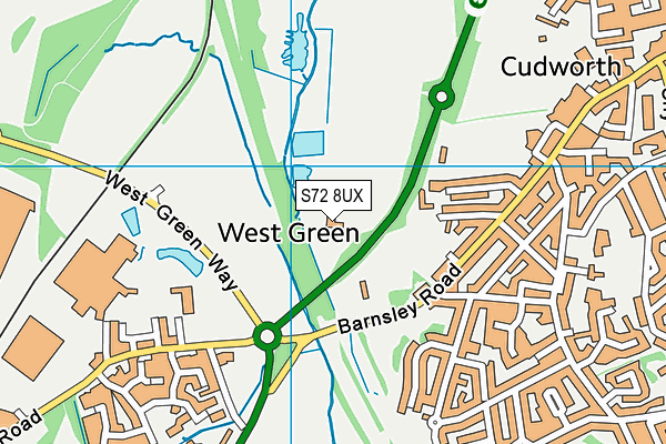 S72 8UX map - OS VectorMap District (Ordnance Survey)