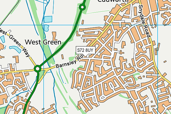 S72 8UY map - OS VectorMap District (Ordnance Survey)