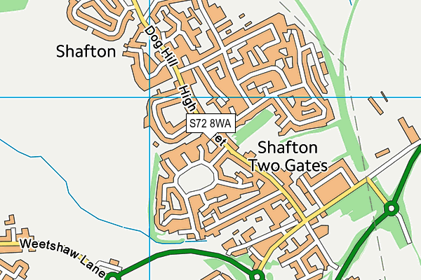 S72 8WA map - OS VectorMap District (Ordnance Survey)