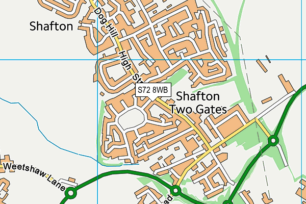 S72 8WB map - OS VectorMap District (Ordnance Survey)