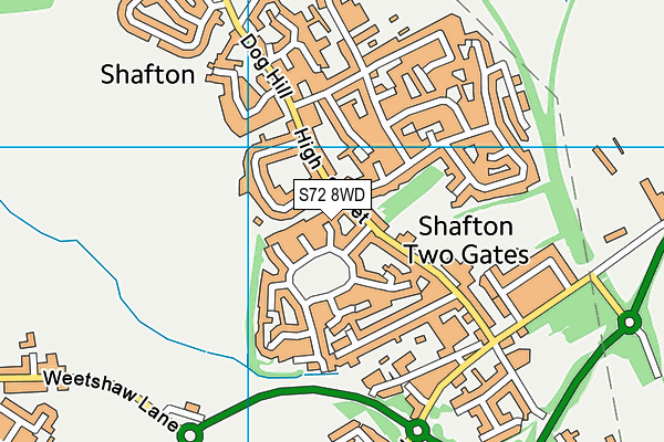 S72 8WD map - OS VectorMap District (Ordnance Survey)