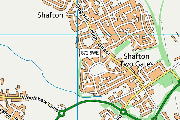 S72 8WE map - OS VectorMap District (Ordnance Survey)