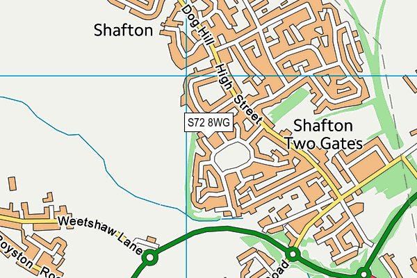 S72 8WG map - OS VectorMap District (Ordnance Survey)