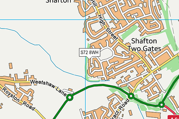 S72 8WH map - OS VectorMap District (Ordnance Survey)