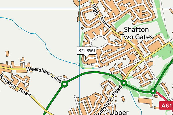 S72 8WJ map - OS VectorMap District (Ordnance Survey)