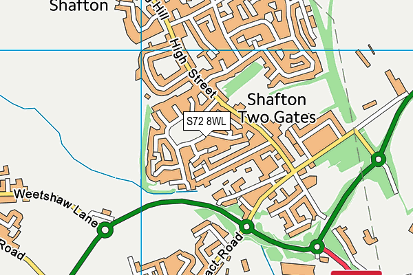 S72 8WL map - OS VectorMap District (Ordnance Survey)