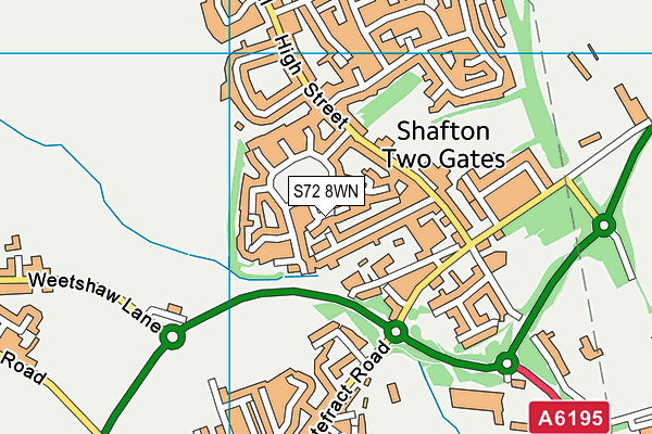S72 8WN map - OS VectorMap District (Ordnance Survey)