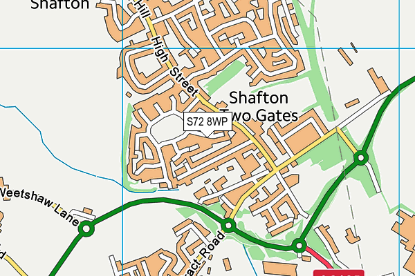 S72 8WP map - OS VectorMap District (Ordnance Survey)