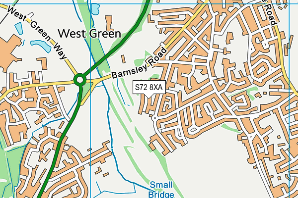 S72 8XA map - OS VectorMap District (Ordnance Survey)