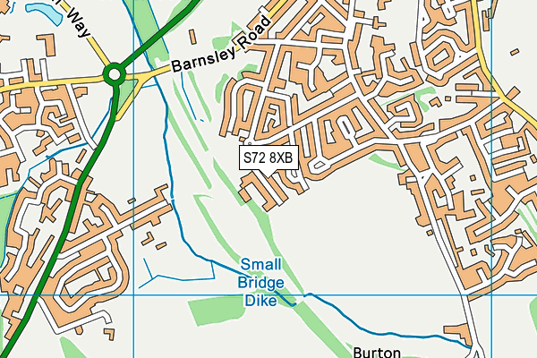 S72 8XB map - OS VectorMap District (Ordnance Survey)