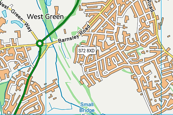 S72 8XD map - OS VectorMap District (Ordnance Survey)