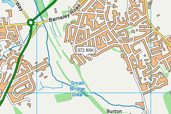 S72 8XH map - OS VectorMap District (Ordnance Survey)