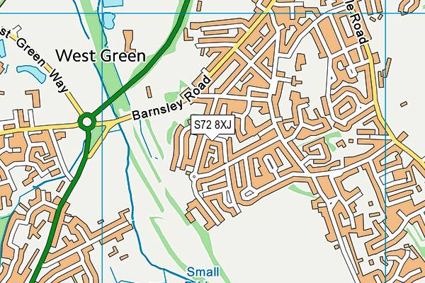 S72 8XJ map - OS VectorMap District (Ordnance Survey)