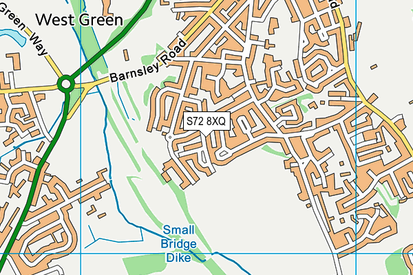 S72 8XQ map - OS VectorMap District (Ordnance Survey)