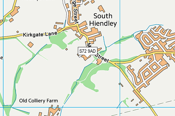 S72 9AD map - OS VectorMap District (Ordnance Survey)