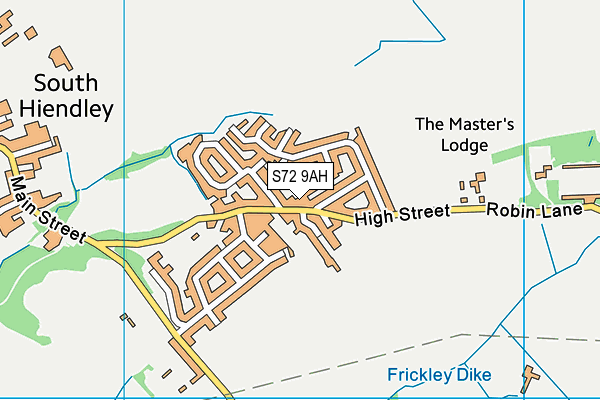 S72 9AH map - OS VectorMap District (Ordnance Survey)