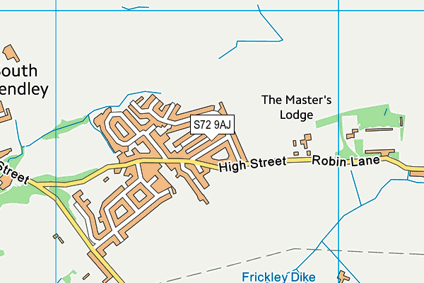 S72 9AJ map - OS VectorMap District (Ordnance Survey)