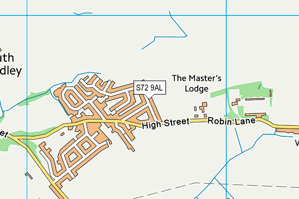 S72 9AL map - OS VectorMap District (Ordnance Survey)