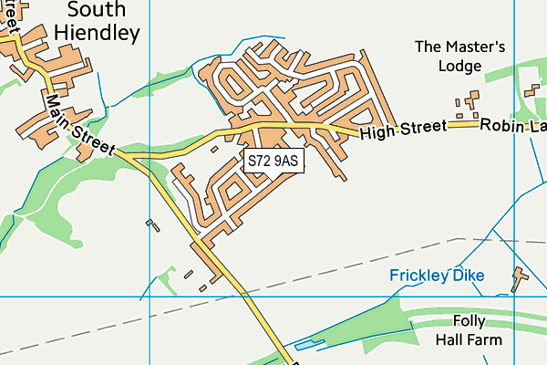 S72 9AS map - OS VectorMap District (Ordnance Survey)