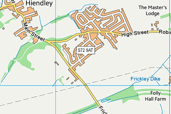 S72 9AT map - OS VectorMap District (Ordnance Survey)