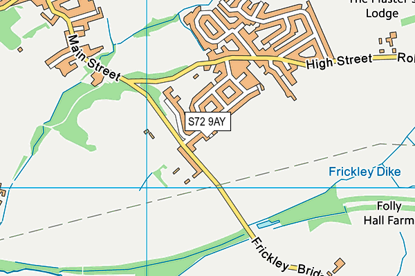 S72 9AY map - OS VectorMap District (Ordnance Survey)