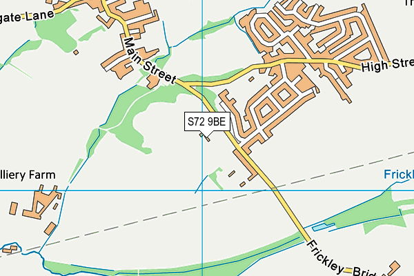 S72 9BE map - OS VectorMap District (Ordnance Survey)