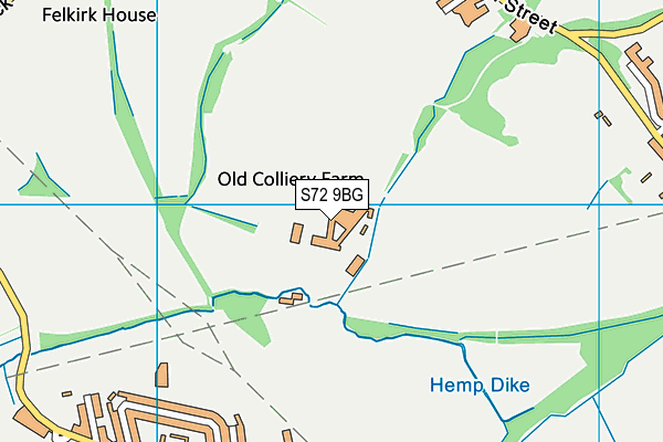 S72 9BG map - OS VectorMap District (Ordnance Survey)