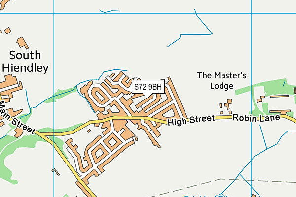 S72 9BH map - OS VectorMap District (Ordnance Survey)