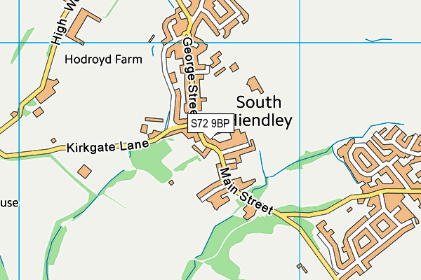 S72 9BP map - OS VectorMap District (Ordnance Survey)