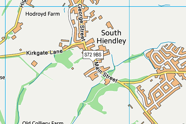South Hiendley Welfare Ground map (S72 9BS) - OS VectorMap District (Ordnance Survey)