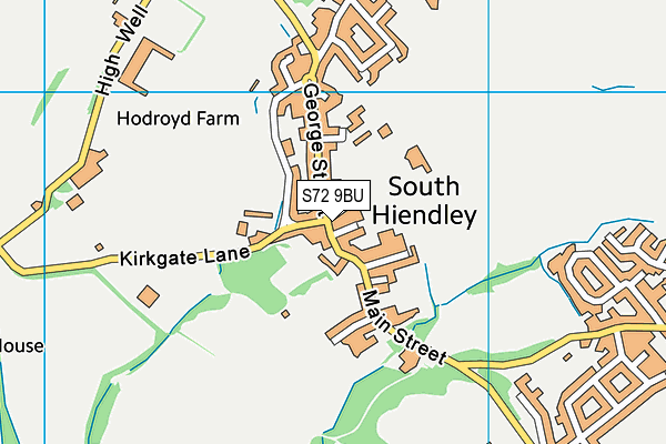 S72 9BU map - OS VectorMap District (Ordnance Survey)