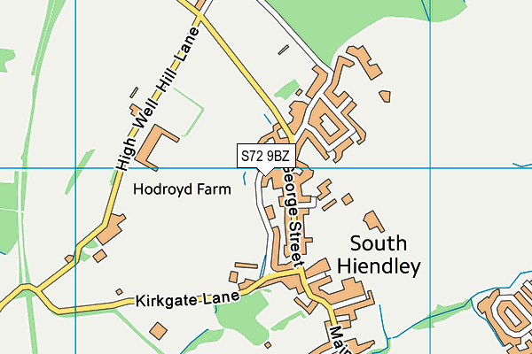 S72 9BZ map - OS VectorMap District (Ordnance Survey)