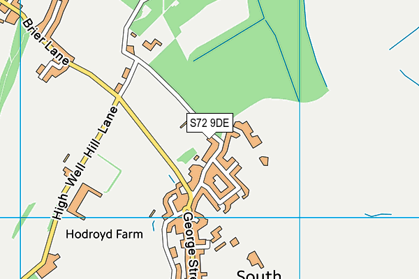 S72 9DE map - OS VectorMap District (Ordnance Survey)