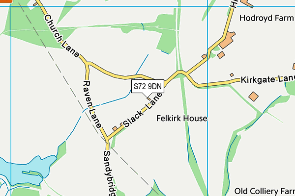 S72 9DN map - OS VectorMap District (Ordnance Survey)