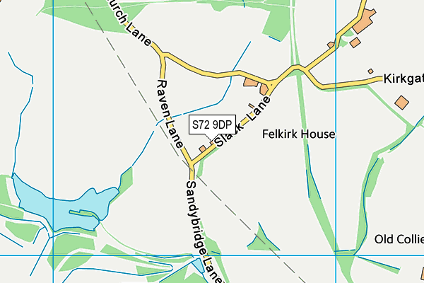 S72 9DP map - OS VectorMap District (Ordnance Survey)