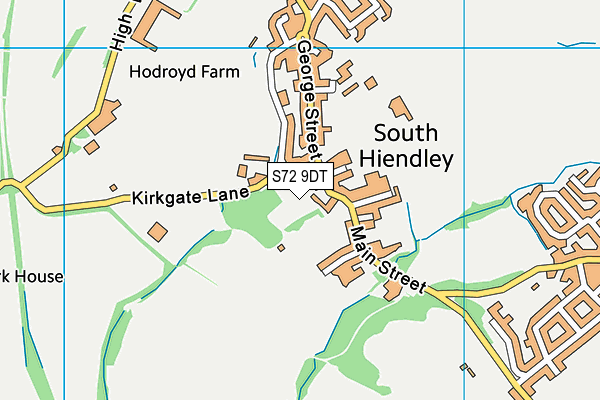 S72 9DT map - OS VectorMap District (Ordnance Survey)