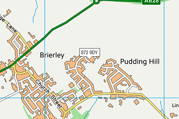 S72 9DY map - OS VectorMap District (Ordnance Survey)